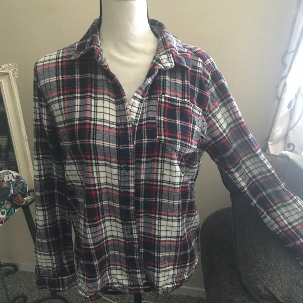 Plaid Long sleeve shirt with elbow pads